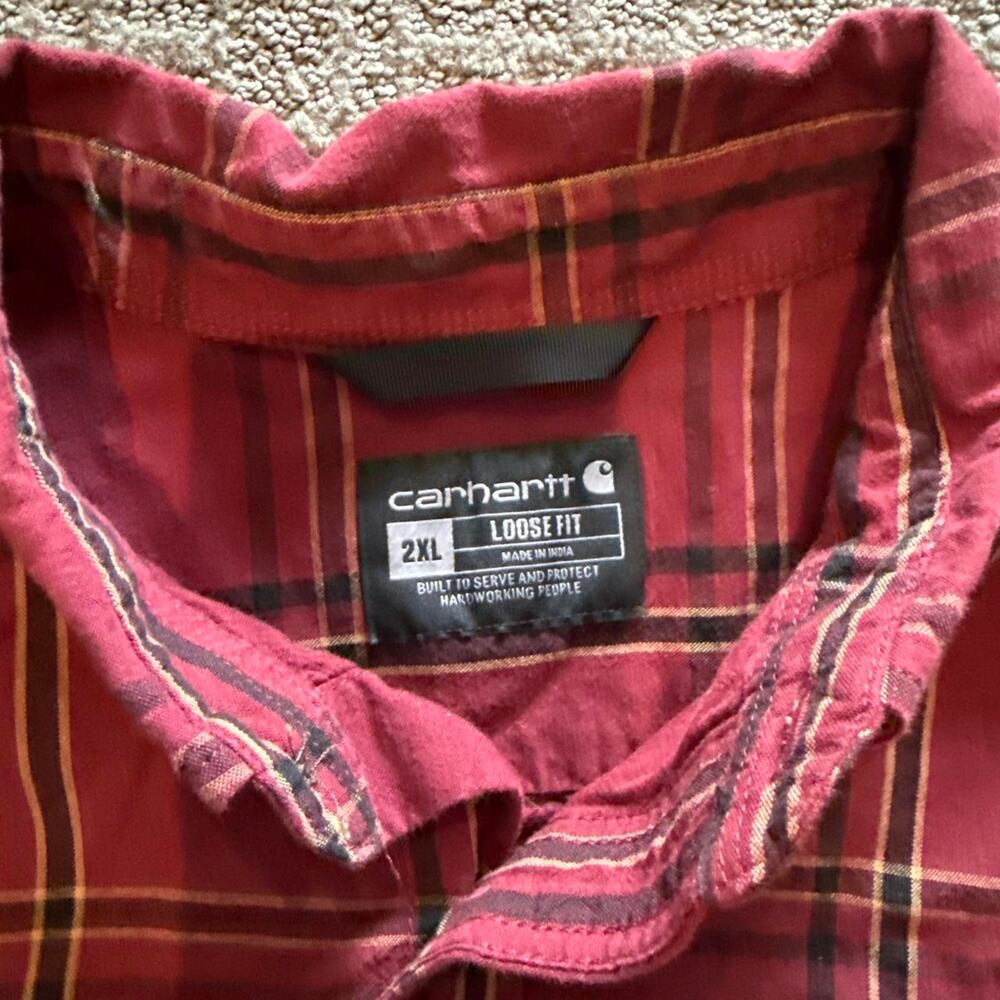 Carhartt burgundy shirt 100% Cotton - Picture 3 of 7
